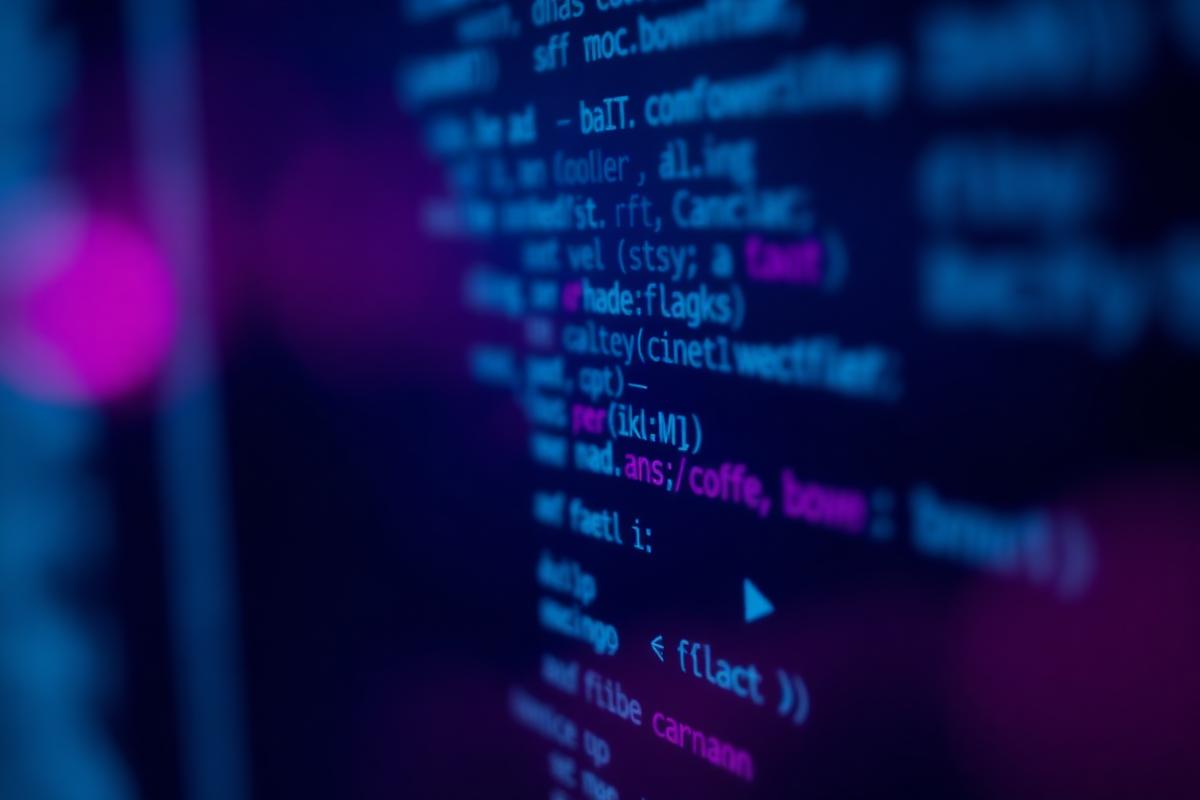 Source code on a screen